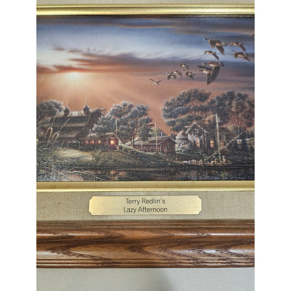 Terry Redlin "Lazy Afternoon" Personal Collage Series Linen Art Mini 12x8.5 - Picture 2 of 8